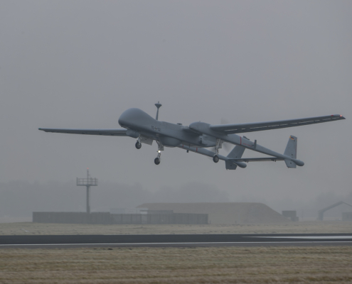 A German Heron TP drone of the German Armed Forces (Bundeswehr) has flown from Schleswig in Germany to Leeuwarden in the Netherlands and back again.